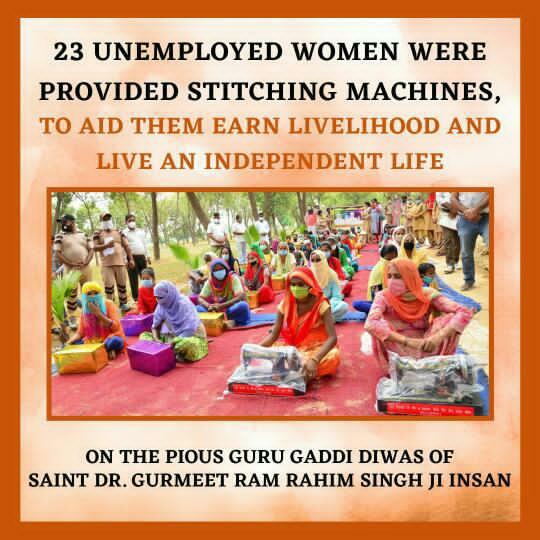 SudeshInsansud5's tweet photo. Many welfare works have been carried out worldwide by the @derasachasauda volunteers to celebrate the pious Guru Gaddi Diwas of Saint Ram Rahim Ji. These include blood donation, ration distribution to needy, giving stitching machines to needy women 
#WelfareOnGuruGaddiDiwas https://t.co/lIWxBRgqHn