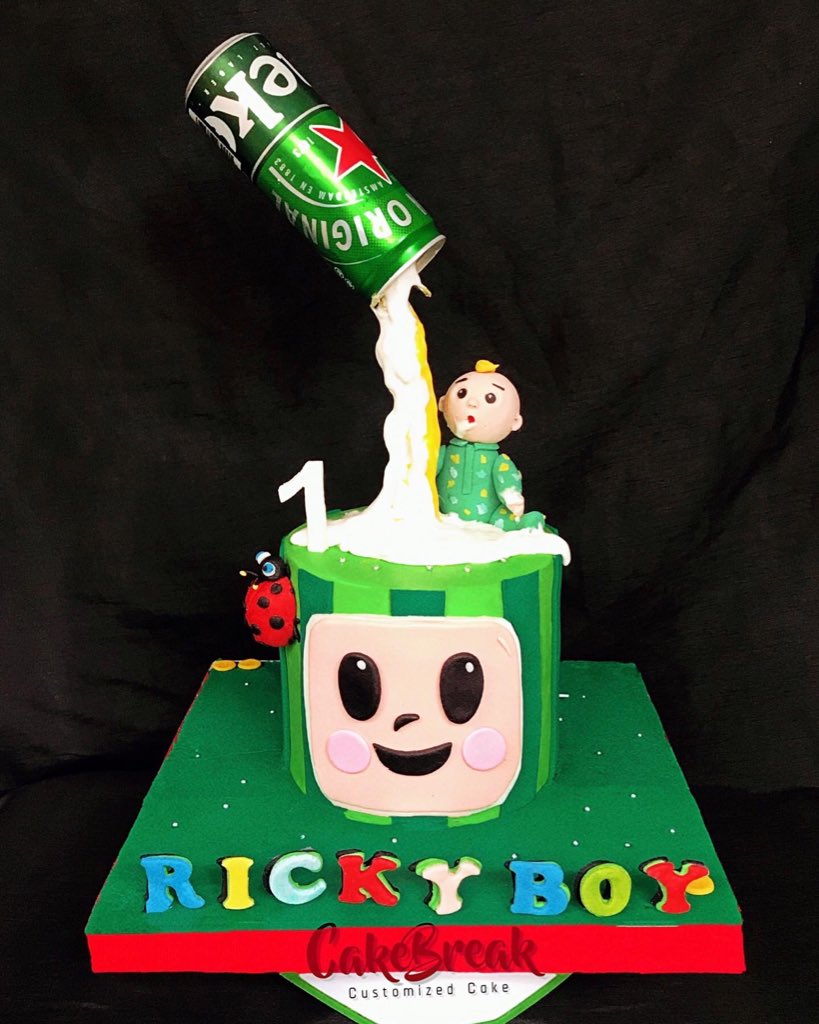 #gravitydefyingcocomeloncake  Happy Birthday Ricky Boy🎉🎂😘👶🏻 #gravitydefyingcake #cocomelonparty #cocomeloncake #cakebreakph #cakebreak