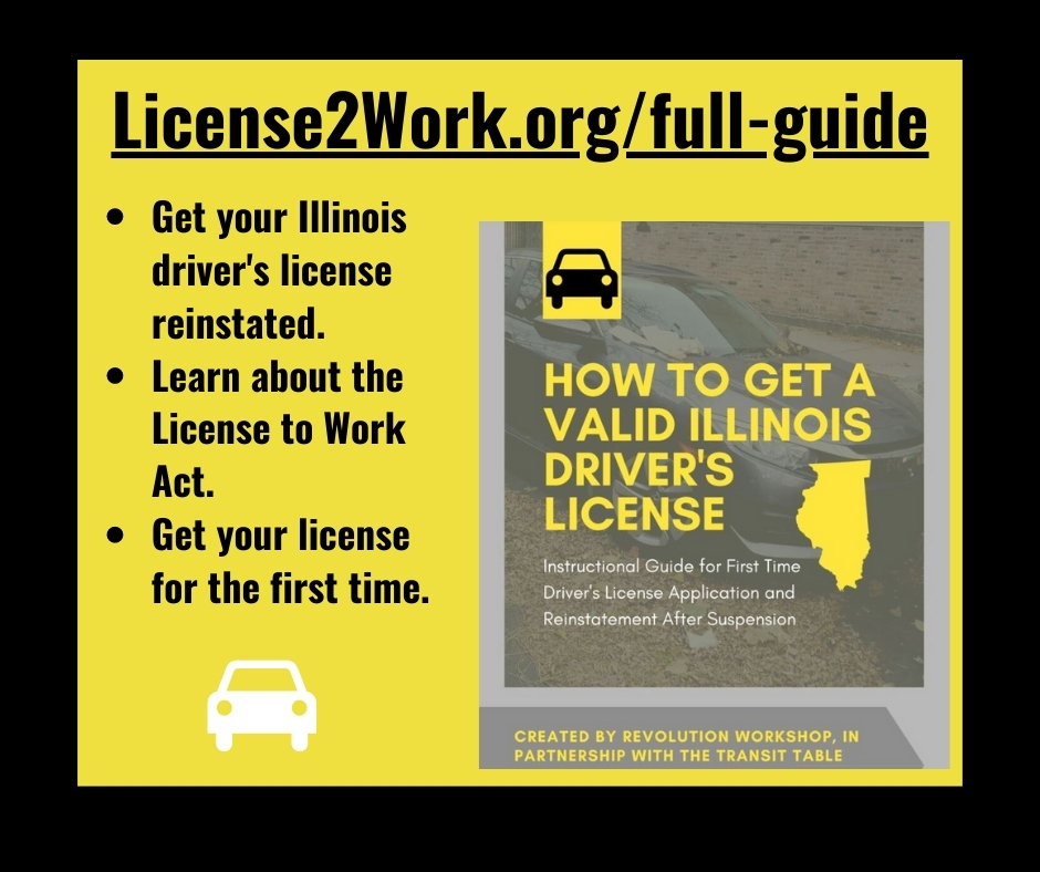 ChiAppleseed's tweet photo. Our #TransitTable partner @RevolutionWork1 got so good helping folks get their driver’s licenses that they wrote a book on it! Download the step-by-step guide today “How to Get a Valid Illinois Driver’s License” #License2Work #FreeToDrive #PassItOn https://t.co/xDT69czEXC