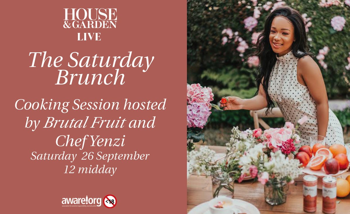 HouseGardenSA's tweet photo. What better way to have brunch than outdoors in your garden with Chef @Yenzeka and the @brutalfruitsa Ruby Apple spritzer 300ml can? https://t.co/GprnhHi0QN
