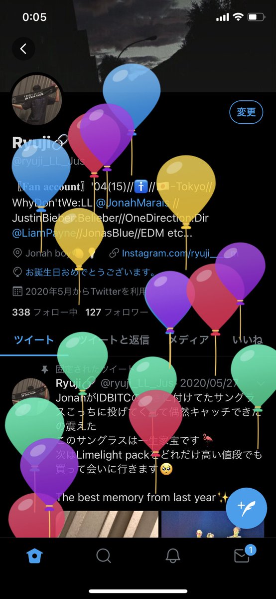 ryuji_LL_Jus's tweet photo. 風船飛びました💫
もう誕生日終わる笑笑笑笑
Boysが来週曲出すからほんとに最高の誕プレです🥳 https://t.co/LWzUbKOGtS
