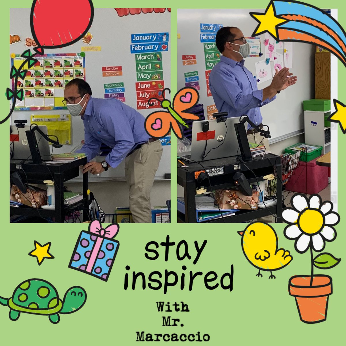 lisahughes196's tweet photo. Shout-out to Principal @neilmarcaccio guest teaching today! Distance Learners and In-Person Learners Simultaneously! #WeKeepLeading #LeadershipMatters @RIASPLearns #GettingItDone #Back2SchoolRI @ameyer1026 @EGPSAsstSuper #MasksAndMeets ππ https://t.co/gL9PSCMqqi