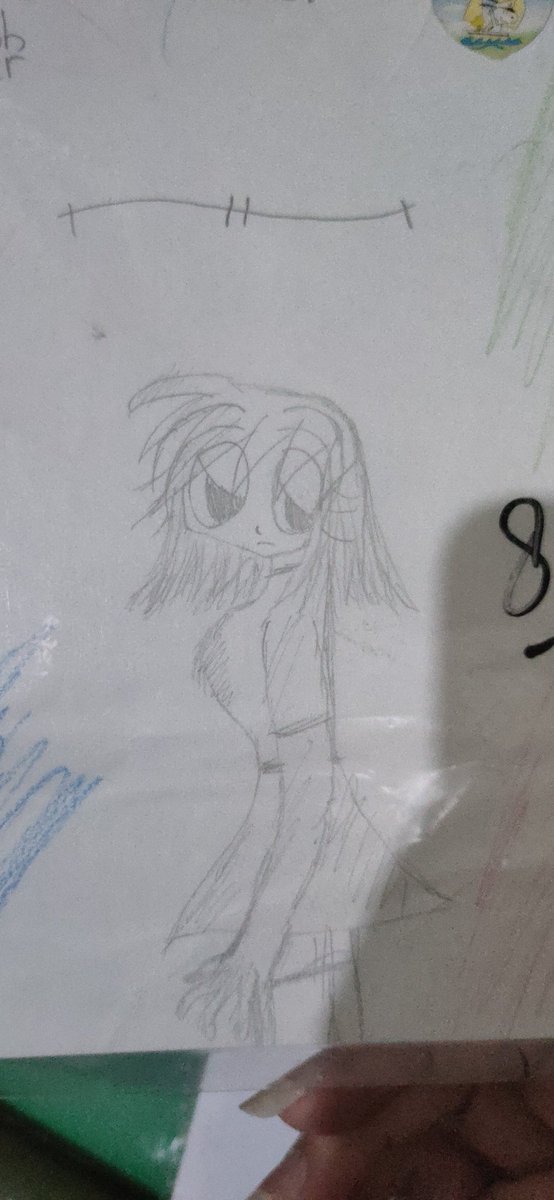 NEVERMIND I FOUND THE OLDEST ONE HAHAHA this one probably from.. 2nd grade?? Damn i cant remember, the task was to write our father's prayer and sprinkle it to look pretty, i have no clue why i decided to draw a standing still girl akskskksksk