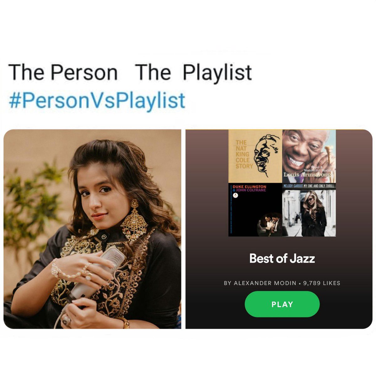 Aishwarya_TM's tweet photo. Your turn Now! 
Upar se Classical 🪕 Andar Se Jazz 🎷
What’s your Hidden Side? Share with #PersonVsPlaylist using the @spotifyindia app! 🎵 https://t.co/O9W19HaBCr