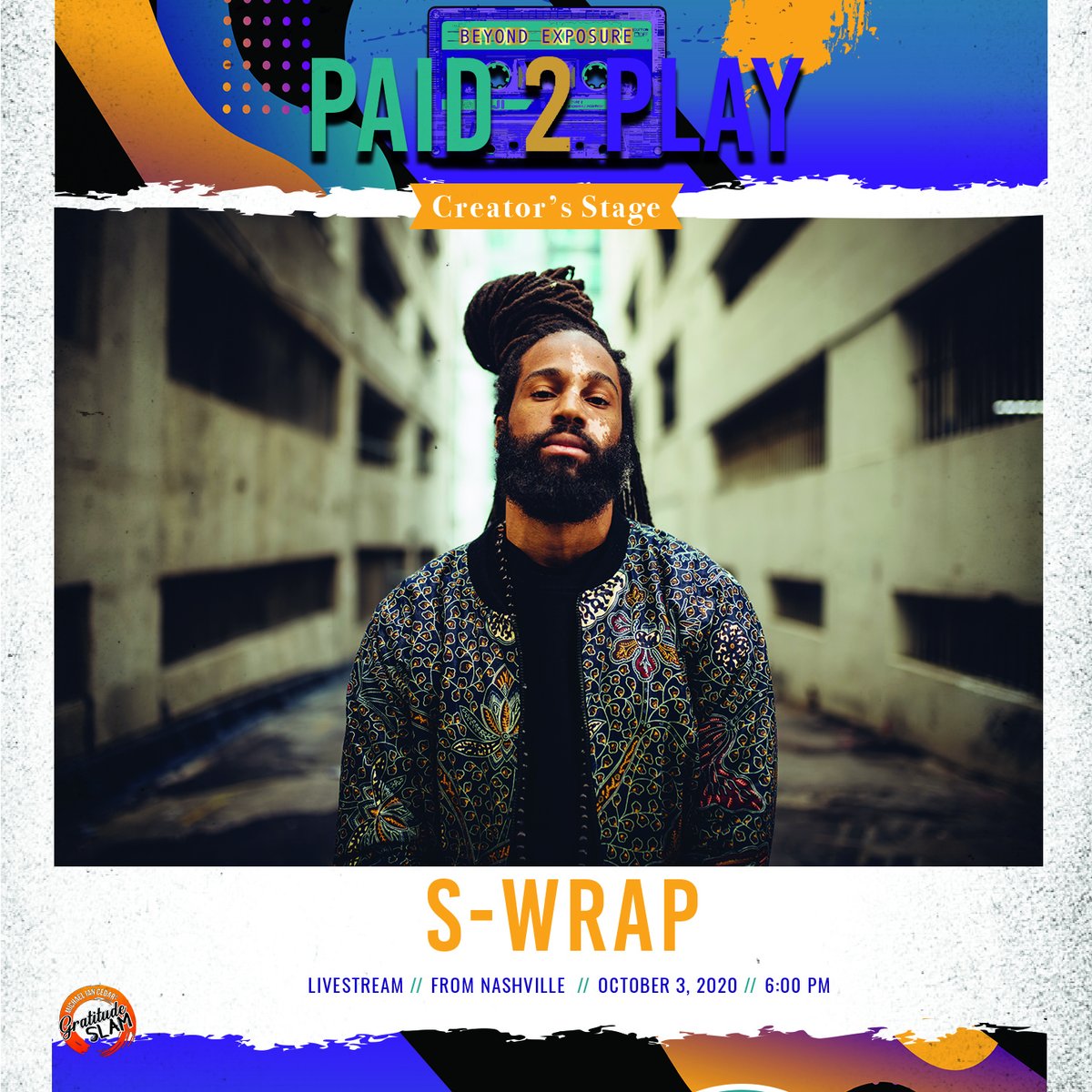 Paid2PlayMusic's tweet photo. The final artist announced from the Creator's Stage is @Swrap! We can't wait to see what he's cooking up for us! #beyondexposure https://t.co/jQBsIXNctq
