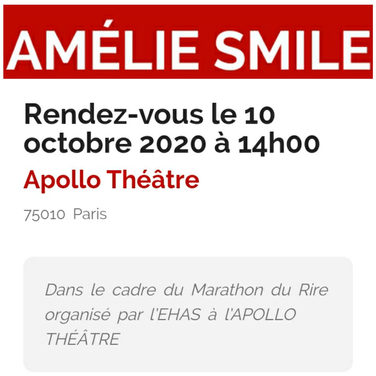 ameliesmile_'s tweet photo. J-17 🤗⏳
Il reste quelques places et tu peux toujours réserver au 06.13.45.69.94 🥠🦚

#spectacle #theatre #humour #apollotheatre #rire #goodvibes https://t.co/Wy1WssyTYJ
