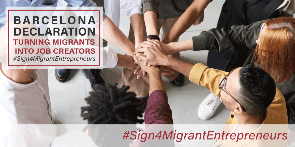 We believe in job opportunities for all. That’s why Barcelona Declaration supports #migrant entrepreneurs to make their dream come true.

Sign the petition ➡ bit.ly/2EjouCu and help us to get 50.000 in favour of migrant #entrepreneurship!

#Sign4MigrantEntrepreneurs