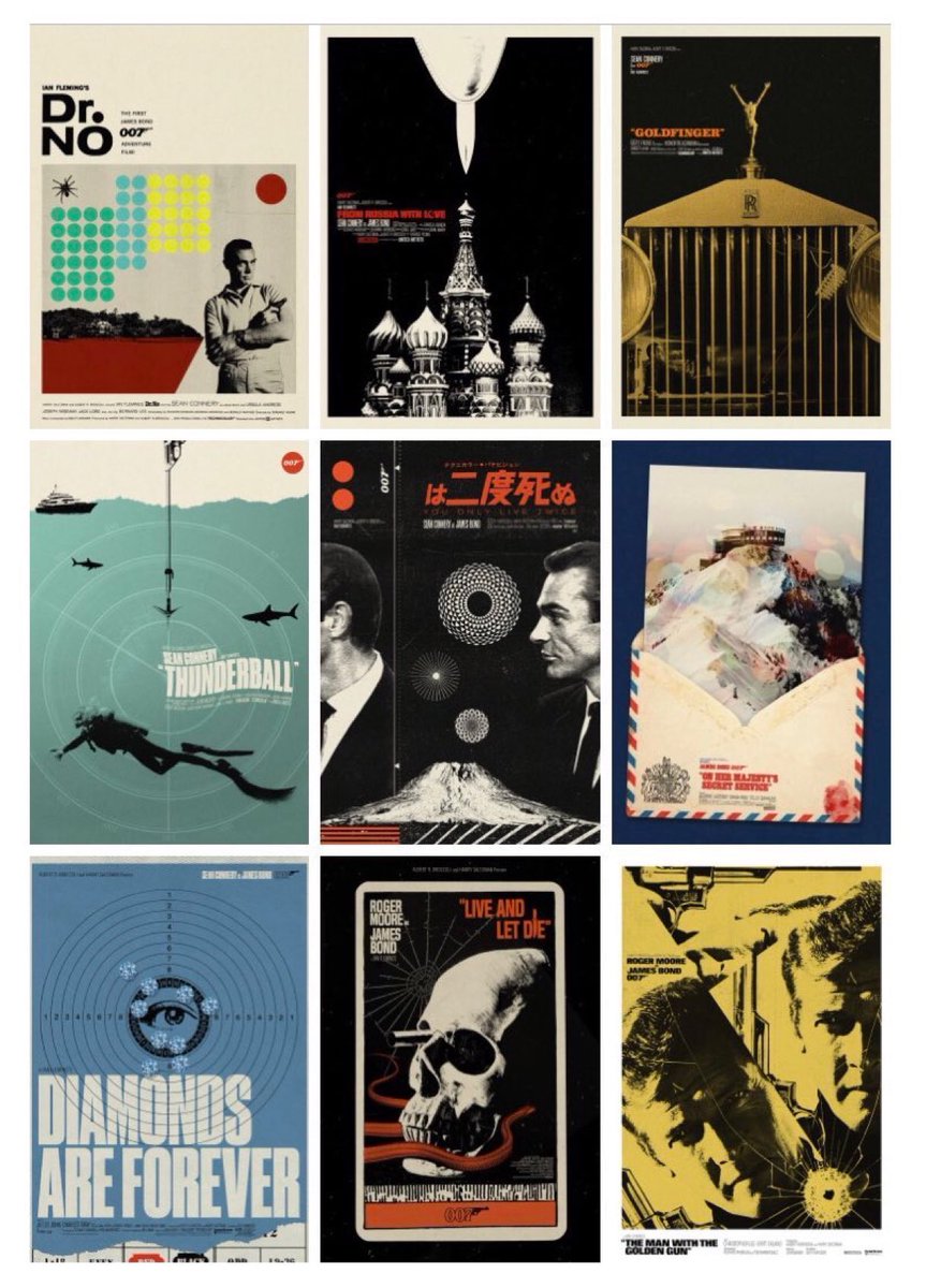 needledesign's tweet photo. So thats it. 7 Months Of my #BondRedesigned project have come to an end. This is by far the most fun ive had on a personal project.
Full thread below and all 25 (plus Licence To Kill Variant) collated below.
Thanks for everyones support 🙏 #JamesBond #NoTimeToDie #Bond https://t.co/BumTFlBYnp