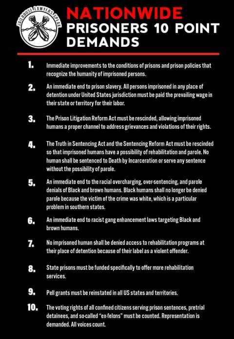 We believe that if we had not held the last national prison strike with a demand to vote for ALL, there would not have been a real national debate and actions about it for anyone with a record that kept them from voting. Prisoners caused that conversation