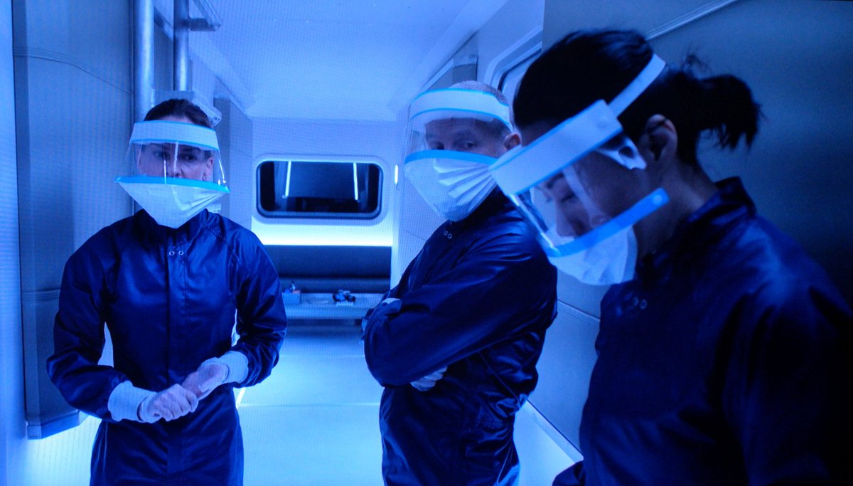 _DaHoff's tweet photo. Interesting face shields found in #netflix tv serial #away 🤔 #COVID19 https://t.co/hDXyaUmkmG