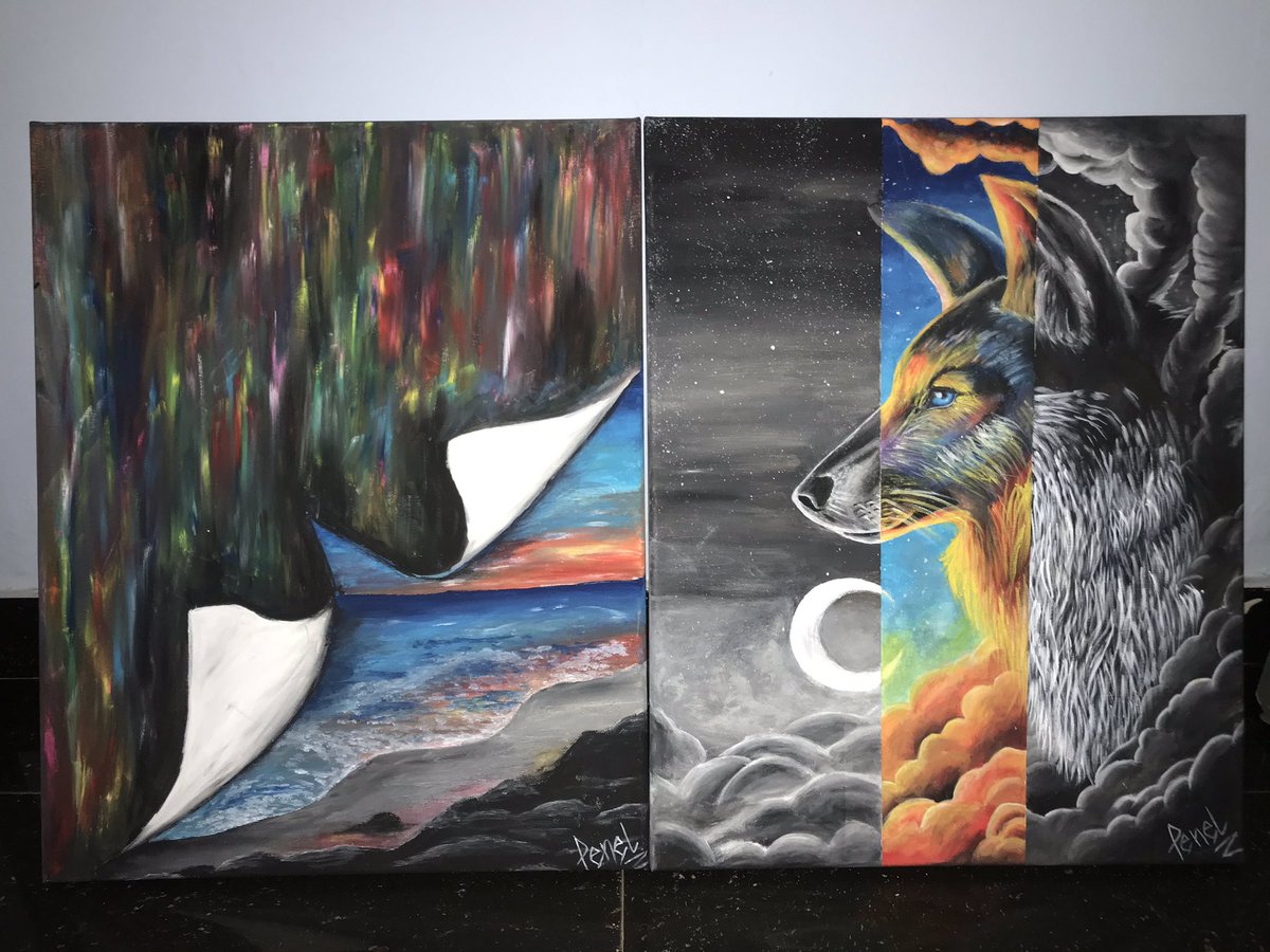 fosuaellis's tweet photo. Proud of my first two paintings😹 for sale https://t.co/R8iyDqHRjX
