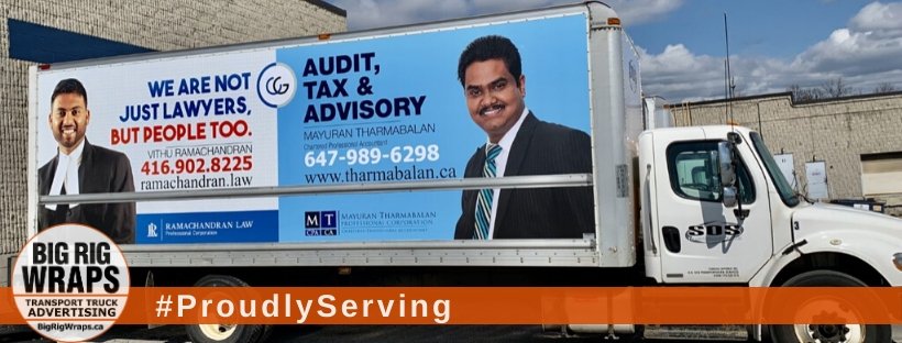 bigrigwraps's tweet photo. #ClientShouOut Mayuran Tharmabalan is a Canadian independent accounting firm providing Assurance, Tax and Business Advisory in Greater Toronto Area. #ProudlyServing #ClientSpotlight #FeaturedClient #WeBuildBrands https://t.co/y8zYGcZuck