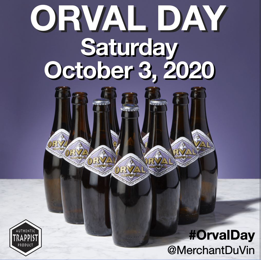 #OrvalDay October 3rd: Trappist, dry-hopped, inviting sourness from Brett. 50 cents per bottle sold in the US for Orval Day will go to our charity partner, Safe Water Network.

To join in, just sell or buy Orval on Oct. 3, 2020. merchantduvin.com/find-our-beer.…