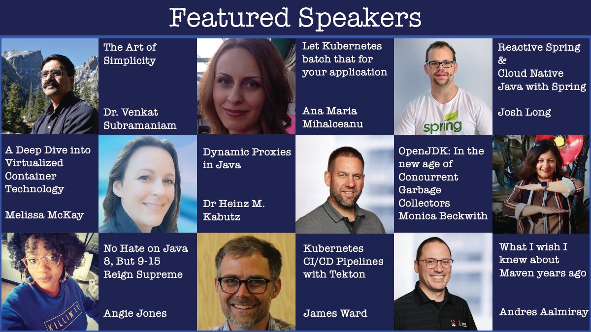 jconfdev's tweet photo. #jconfonline is next week 😲

Register for this FREE virtual event. We will have live zoom Q&amp;A after each talk so you can both hear from and speak with @Java_Champions, Framework Creators and Community Experts

Sept 30
https://t.co/flc3OclC2x
❤️VIRTUAL ❤️JAVA ❤️LOVE❤️ https://t.co/kaaRhJ3P5E