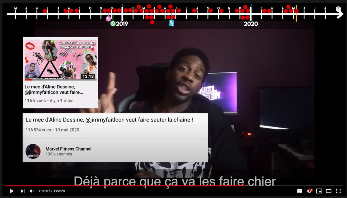 Il dit "pourquoi je fais cette vidéo? Déjà parce que ça va les faire chier. Ca va les faire chier, c'est bien fait." (je vais pas faire un screen pour chaque phrase y'a le time code sur mes screen je vous invite a aller voir les passages.)