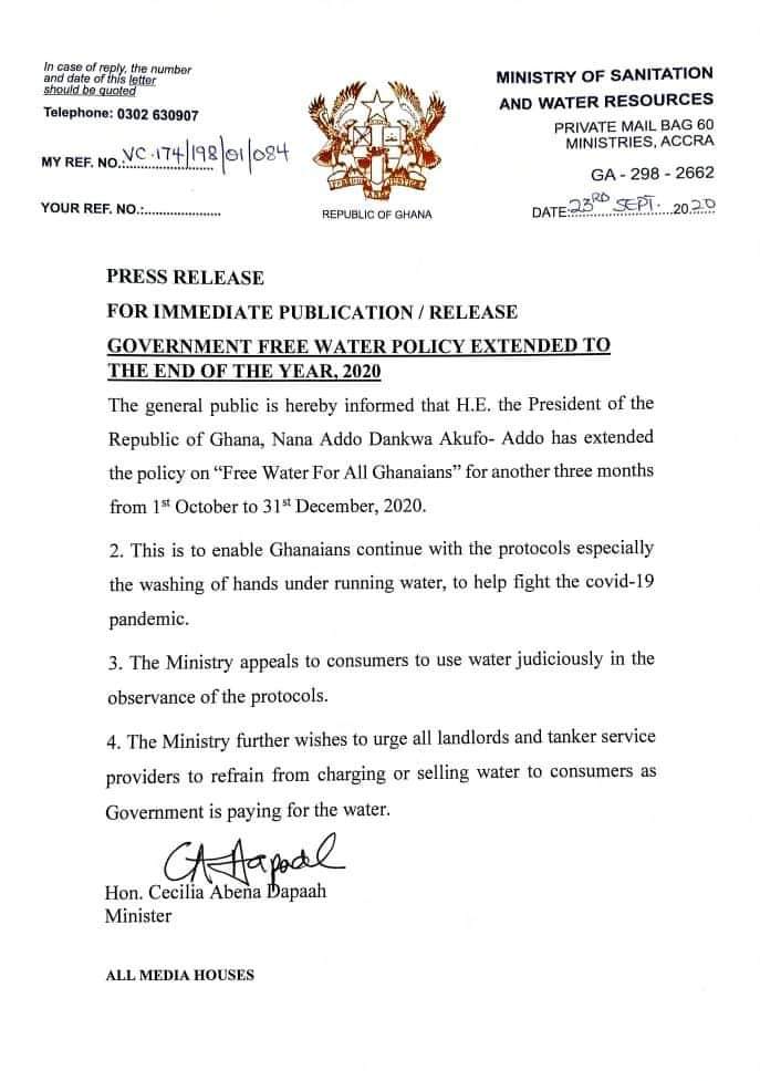 LuvFM995's tweet image. Government free water policy extended to the end of the year, 2020

#LuvUpdate