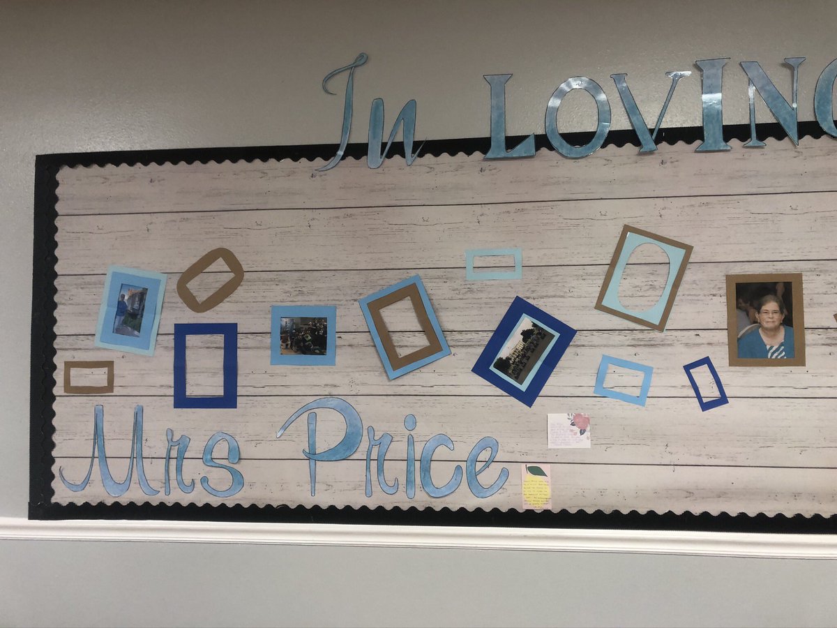 SCAhighschool's tweet image. In loving memory of Mrs. Price - stop by the cafeteria to put a note , write on the wall, or place a picture. This will be available for the family to view on Thursday evening. Alumni/friends may email messages to be put up to Mrs. Duncan.