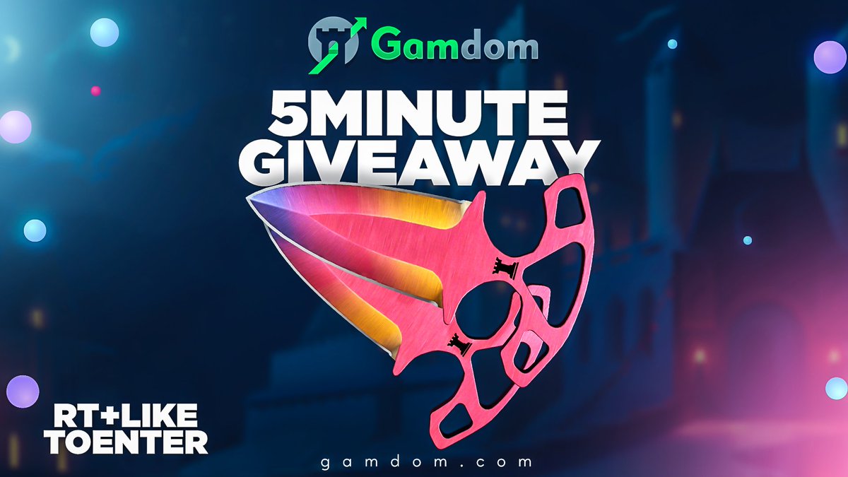 gamdom's tweet image. ⚡️ FLASH GIVEAWAY: Shadow Daggers Fade

- RT &amp;amp; Like
- Follow us

Ends in 5 minutes. Good luck! 🗡️