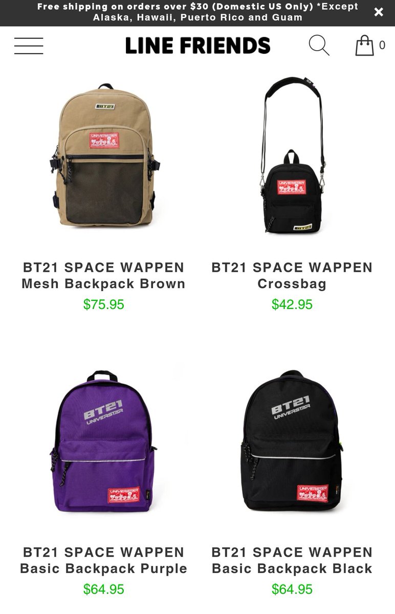 bt21 mesh backpack