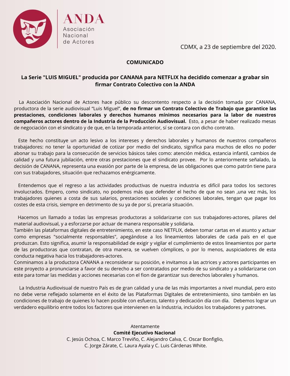 Asociación Nacional de Actores tweet media