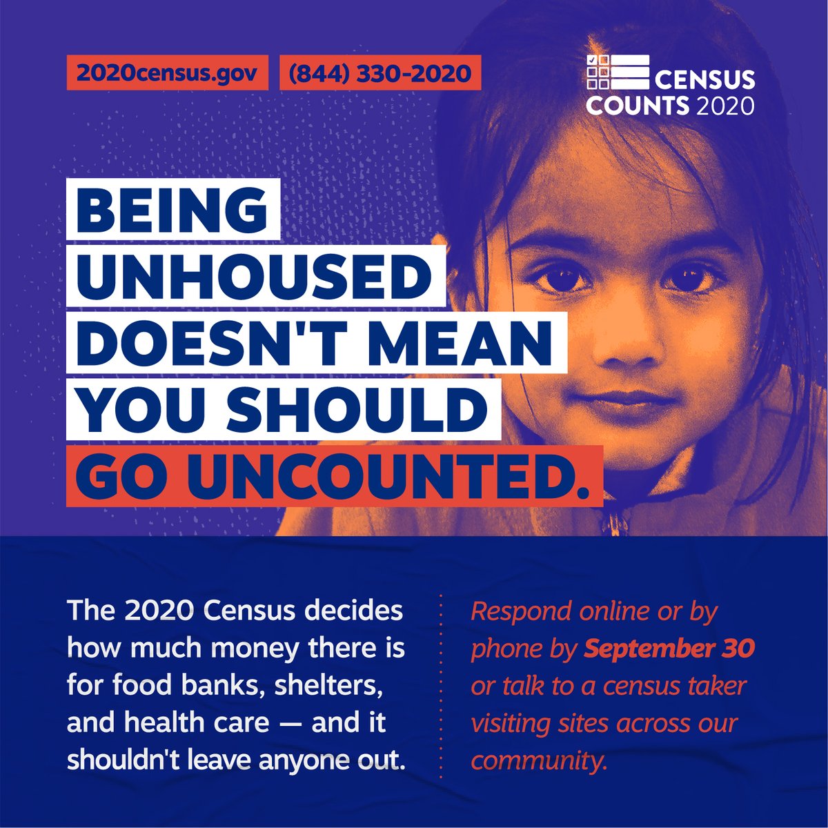 Some great #census2020 graphics from @civilrightsorg. Today is the 2nd day of Service-Based Enumeration! You can also respond online or by the phone by September 30. @CACompleteCount @CACensus @TheCoalitionSF