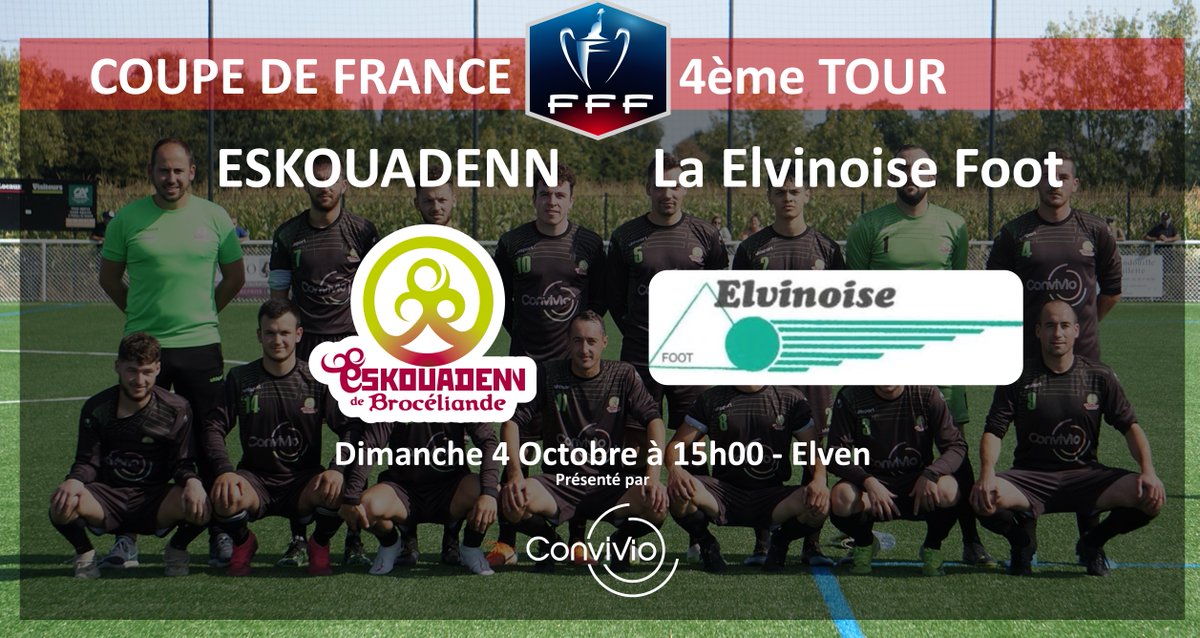 EskouadeNN's tweet photo. Le tirage du 4ème tour de la Coupe de France a été effectué, nos Seniors joueront Elven (R2) le 4 octobre à Elven avec @GroupeConvivio
🏆Coupe de France - 4ème tour
📅Dimanche 4 octobre
⏰15h00
⚽Eskouadenn - La Elvinoise
🚜Elven
⏰15h00
#TeamESK💚 https://t.co/yoARyS8yCf