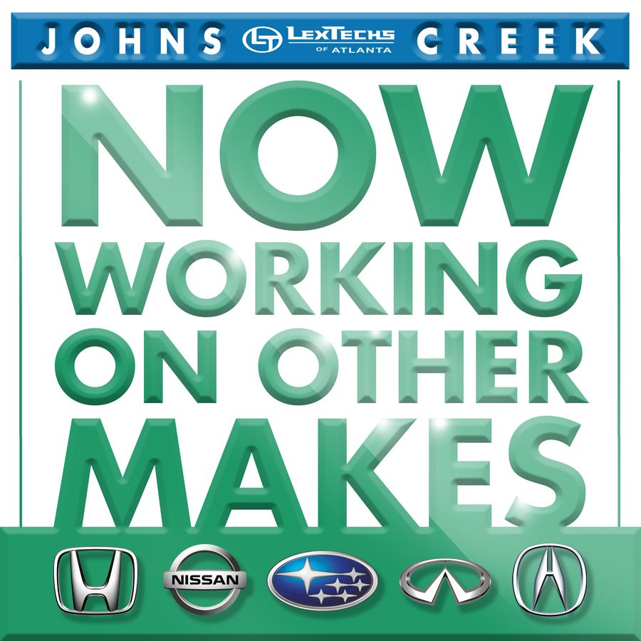 LexTechsOfATL's tweet image. Our Johns Creek location now servicing more makes! In addition to Lexus and Toyota, the new makes include: Honda, Acura, Nissan, Infiniti, and Subaru. And of course, you'll get the same high quality service you're used to. 
#Honda #Acura #Nissan #Infinity #Subaru