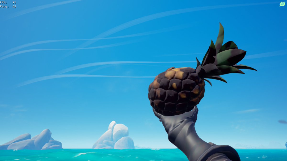 Simon_westmoors's tweet photo. gets addictive lol ehh @KaidaWrath , just had to burn it hehe @SeaOfThieves #SeaOfThieves #bemorepineapple < LOL , #bemorepirate , after all their a nightmare to cut up IRL https://t.co/I6hsPrp0qk