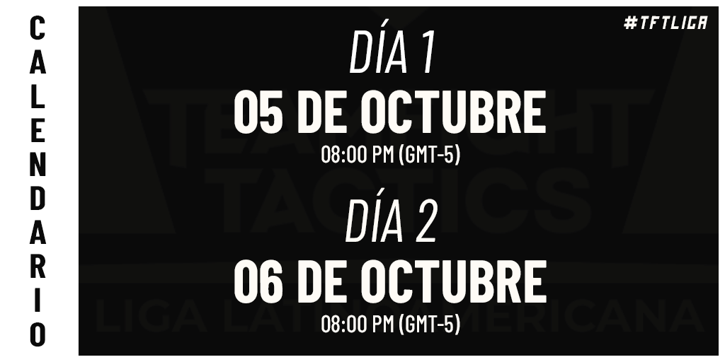 TFTLiga's tweet photo. No te pierdas el inicio de la #TFTLiga el lunes 05 de octubre.
#SomosTFT https://t.co/0tNR6nIcrV