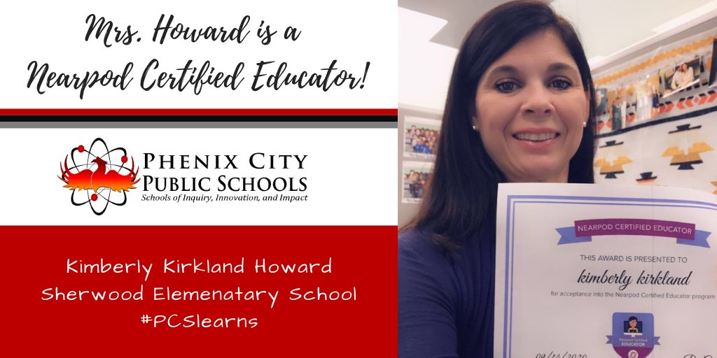 itsinpc's tweet photo. Congrats, Mrs. Howard! @SESLions @PCBOE @nearpod #sharePCS #PCSlearns https://t.co/KX0PJIysXy