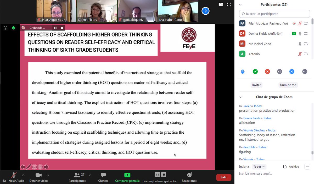 pilar_alquezar's tweet image. Hoy estoy teniendo la suerte de disfrutar junto a los #colegiosFEyE de @sjp_feye , @safa_feye y @sjc_feye de la formación en &quot;Scaffolding and CLIL&quot; junto a Donna Lee Fields. Nuestro #programaBilingue es real y coherente, priorizando ser capaces de llegar a todo el alumnado. 🇺🇸🇬🇧