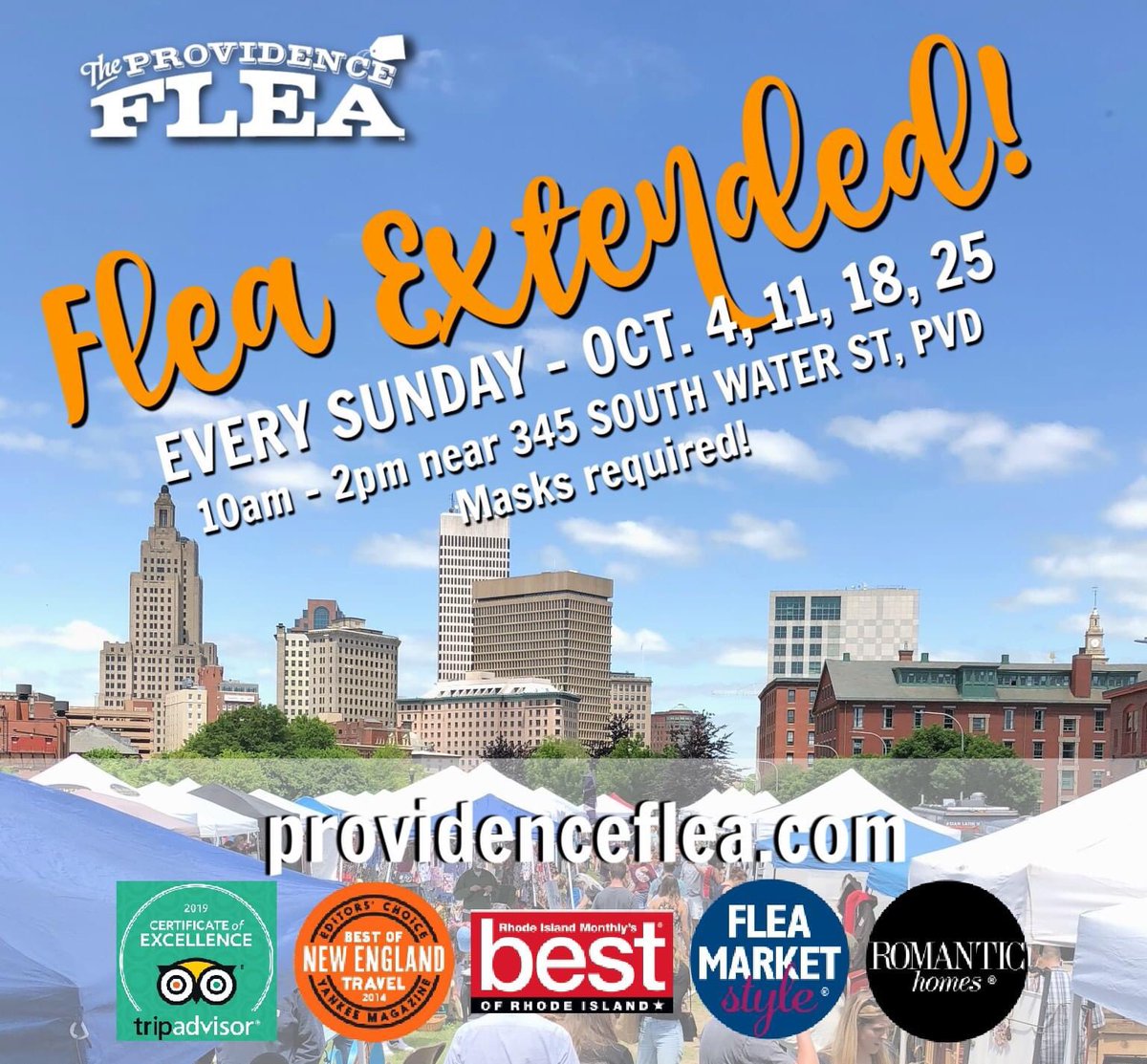 ProvidenceFlea's tweet photo. ICYMI We’re extending thru October on the Greenway along South Water Street! Check out more info at the link in bio. #getoutandflea #pvdflea https://t.co/Rl6KWZ5c9V