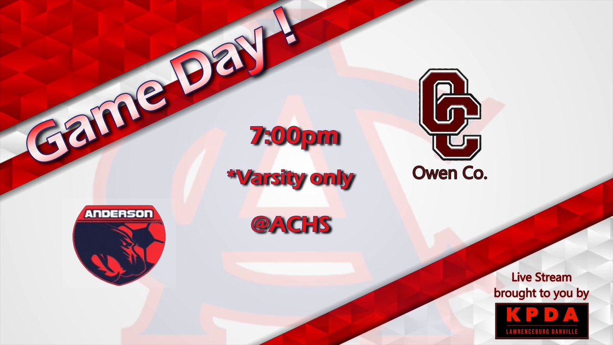 😼⚽️Game Day⚽️😼

🆚 <a href="/Rebels_OCBS/">Owen County Rebels Soccer</a> 

⌚️ - 7pm *Varsity only 

📍ACHS   
     1 Bearcat Dr. 
     Lawrenceburg 

📺💻📱🎥 - youtu.be/DDpKSw5GfcA