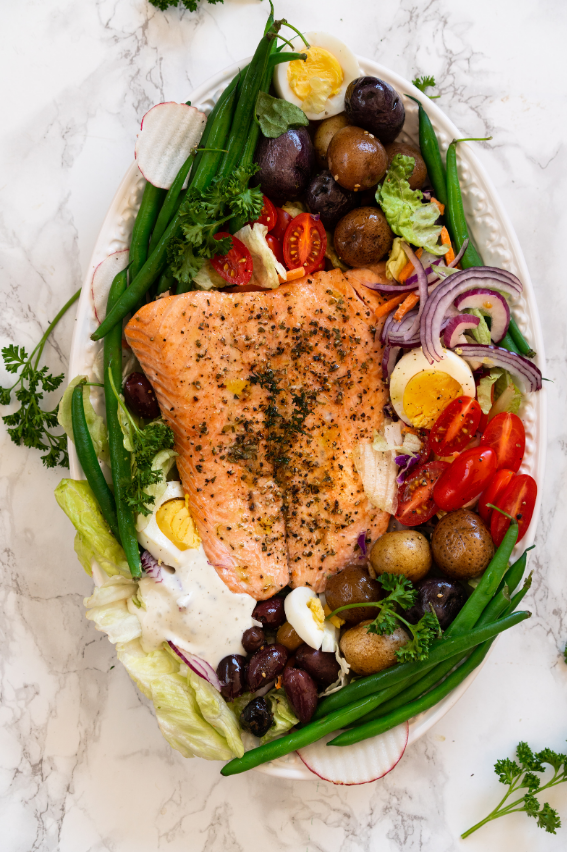 blu_glacier's tweet photo. Today on the website we are whipping up a  salmon niçoise salad homemade mustard vinaigrette with tones of honey and red wine vinegar that will add an additional burst of flavor to bring the dish together. #linkinbio #salmon #salmonrecipe #salad https://t.co/tB79fbYsc2
