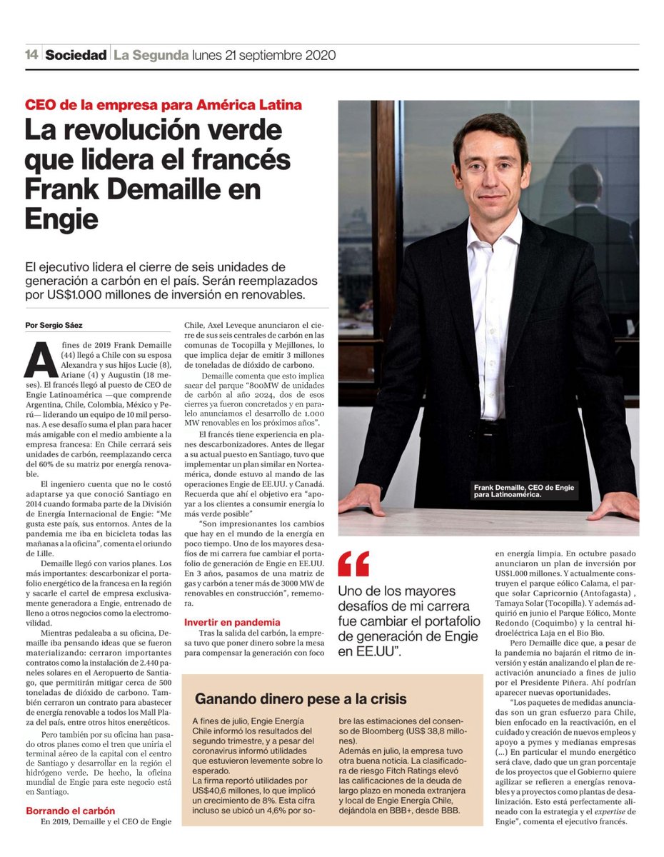 Gracias a diario <a href="/La_Segunda/">laSegunda</a> de Chile por ayudarnos a contar lo que hacemos en @engiegroup para acelerar la transición a la #carbononeutralidad
 
Buscamos bajar la huella en todos los espacios posibles para hacerle frente a la #emergenciaclimática de manera efectiva.