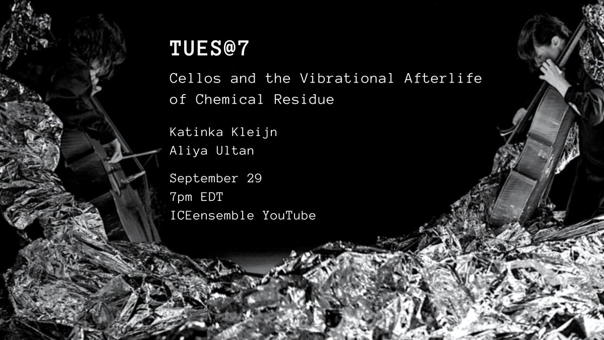 IntContemporary's tweet photo. Next TUES@7 ✨ #iceensemble’s cellist Katinka Kleijn is joined by cellist, composer, and improviser Aliya Ultan in a performance-discussion on pushing the boundaries of cello performance, using other sonic materials to vibrate and interact with the cello. https://t.co/9w8FF4ItkH https://t.co/Sw7WJz7U5W