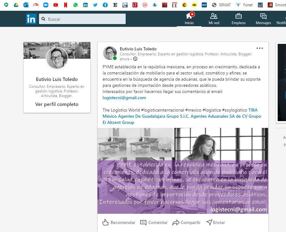 ilet_sa's tweet photo. PYME establecida en  la república mexicana, dedicada a la comercialización de mobiliario para el sector salud, cosmético y afines, busca agencias de aduanas, para gestiones de importación desde proveedores asiáticos.
Interesados por favor hacernos llegar sus comentarios. https://t.co/1ThO4cxbip