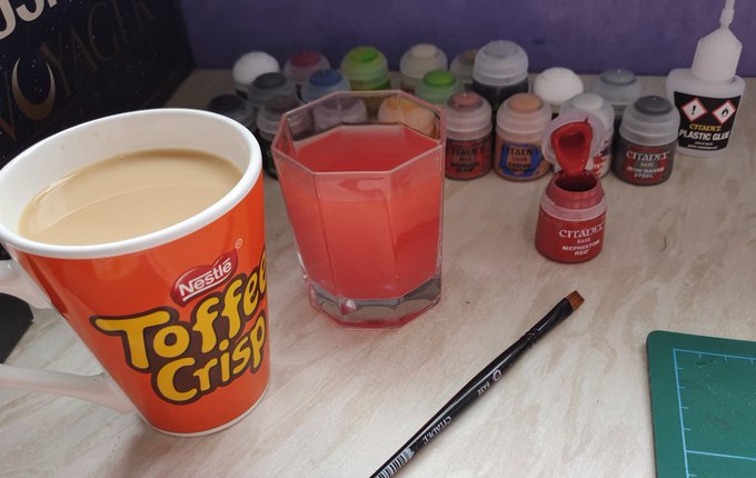 just dipped my paintbrush in my tea then immediately drank paint water, how's your day going? https://t