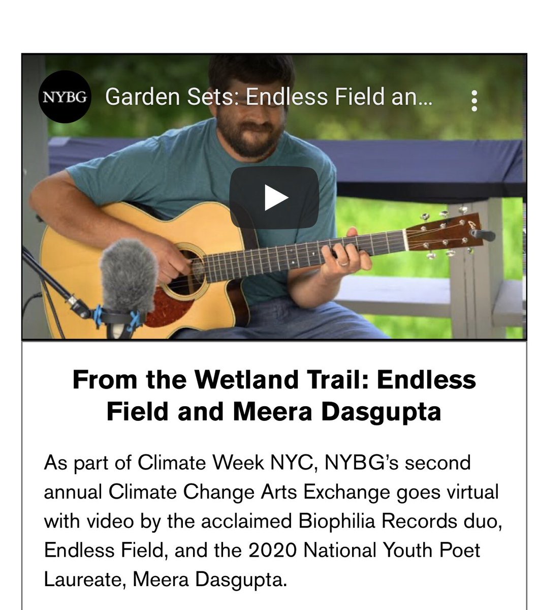 We’re excited to share our Wetland trail concert, part of Climate Week NYC, NYBG’s second annual Climate Change Arts Exchange. It felt great to play again! <a href="/NYBG/">New York Botanical Garden</a> @BiophiliaRecord 

Here’s a link to watch:-)
nybg.org/garden-sets-mu…