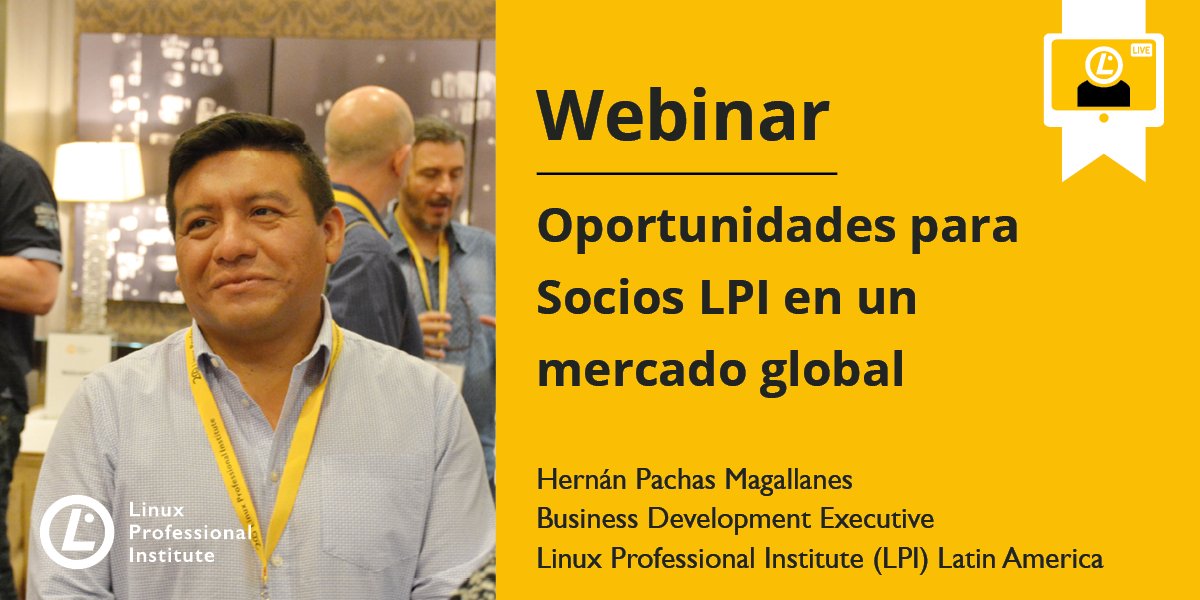 LPIConnect's tweet photo. Do you want to know more about the opportunities for Linux Professional Institute (LPI) Partners in a global market? Tune into this free #webinar, hosted in Spanish, this Thursday with @hernanpachas from LPI Latin America. https://t.co/OHhaY2YYOq #lpi #partnership #opensource https://t.co/Nxa2ZzUDTj