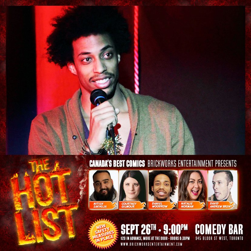 Have you seen DANIEL WOODROW (<a href="/danielwoodrow/">Woodrow</a>) live? Check him out THIS SATURDAY (September 26th) at <a href="/comedybar/">COMEDY BAR</a>! More info here: linktr.ee/thehotlist #toronto #comedyTO #torontocomedy #comedytoronto #torontoevents #torontonightlife