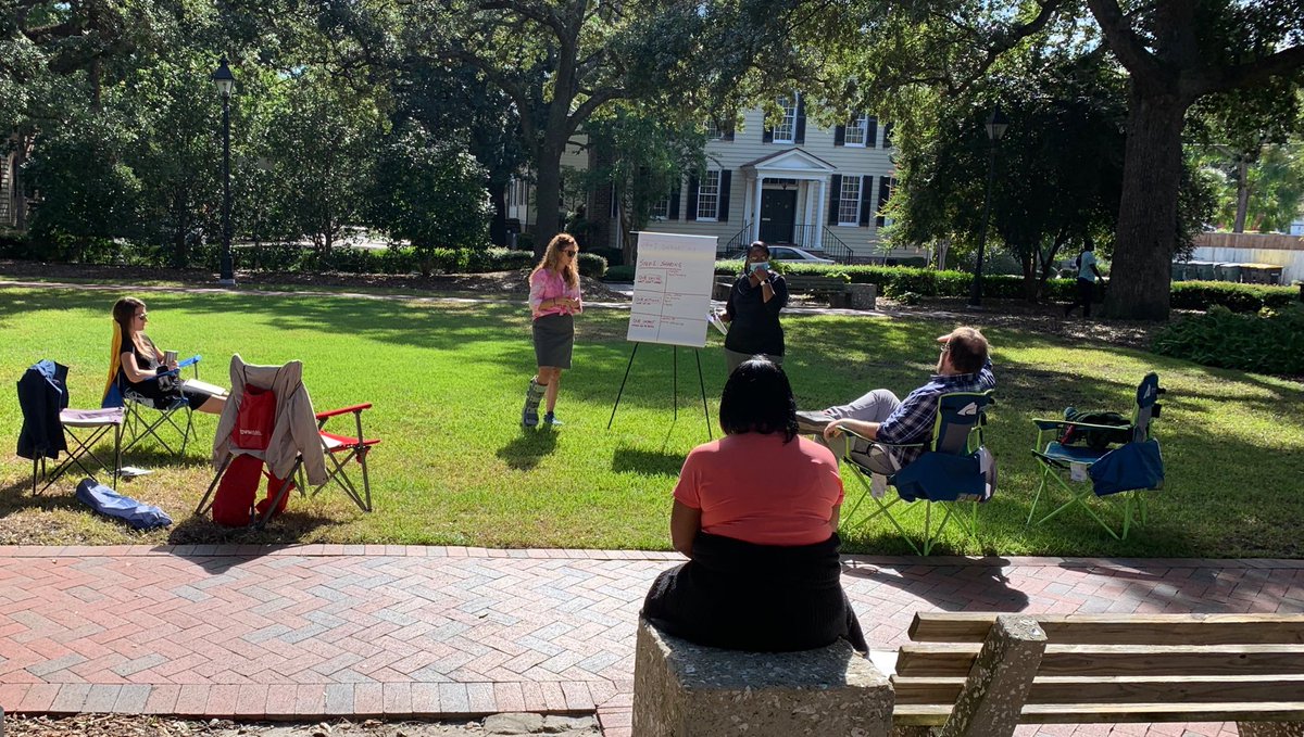 This is how the HCOT team does it!  Social distancing and working together!!  ⁦<a href="/Lindsey_Reed_S/">Lindsey Reed Smith</a>⁩  ⁦<a href="/TMXCompanies/">TMX Companies</a>⁩