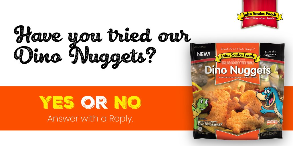 souleskitchen's tweet photo. 🦖 + 🐓 = Dino Nuggets! 🙌
Check out our kid favorite, and #momapproved, Dino Nuggets! Have you or your family tried these?
🔥 Calories: 200 Per Serving
⭐️ Total Fat: 12g Per Serving
💪 Protein: 9g Per Serving
Learn More: https://t.co/0bR20ERhs4
#JSFTryIt #QuickMeals #Dinner https://t.co/QKSivThoxV