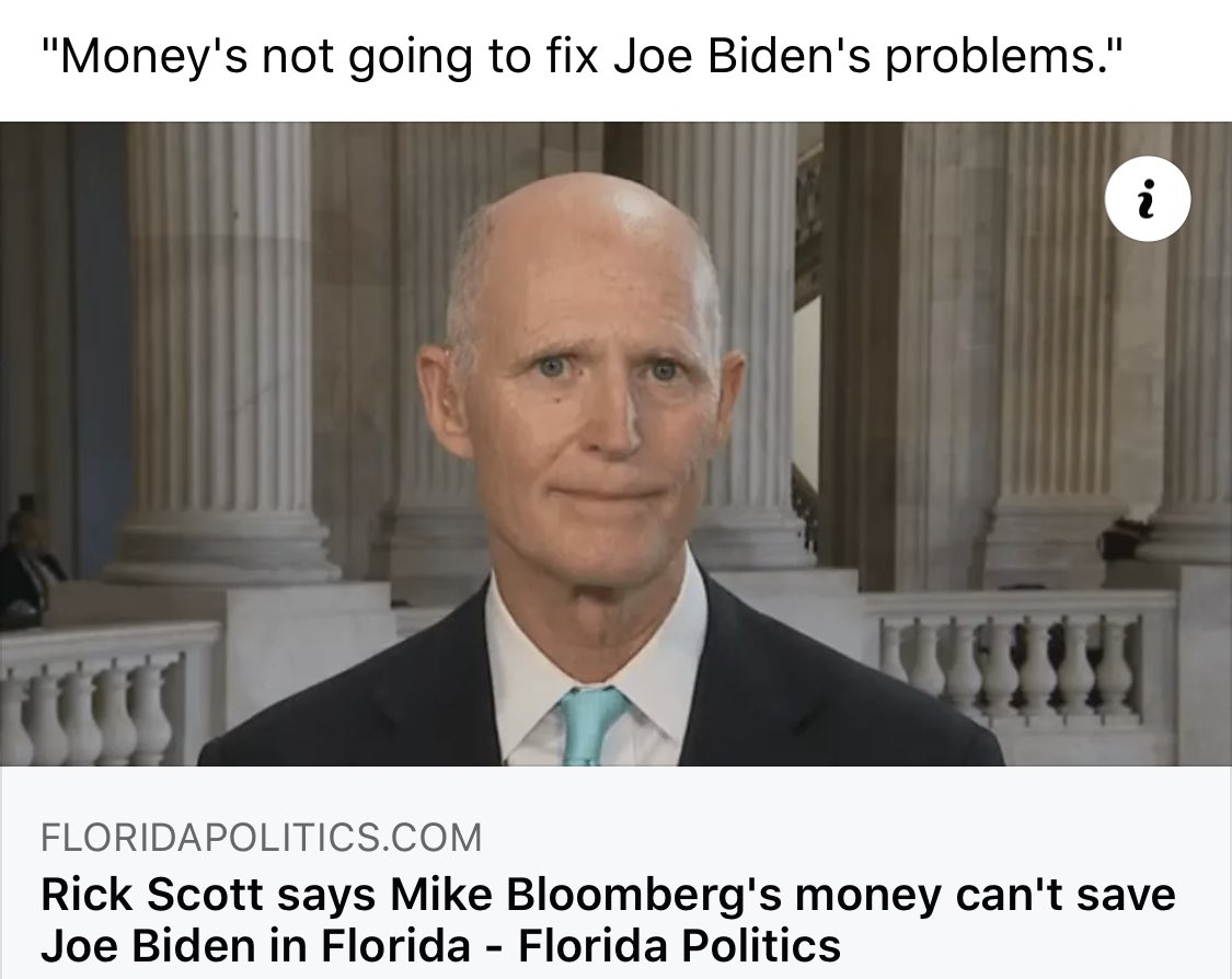 RickScottFLjoke's tweet photo. “Money’s not going to fix Joe Biden’s problems.....” but MORE money will! https://t.co/kYKA4thnEl