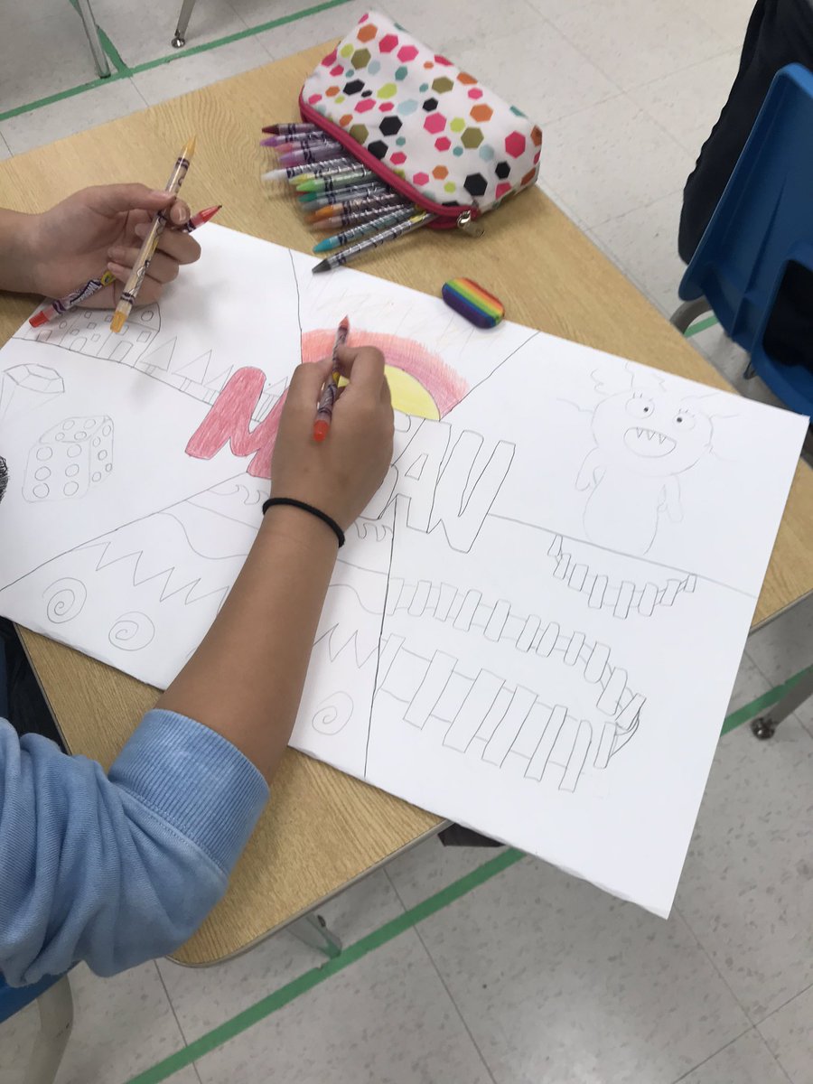 MsPtasznik's tweet photo. Working on our portfolios for art. The portfolio will showcase the 7 elements of art. These elements will be used throughout the year to create masterpieces! https://t.co/tmzYwmkUDn