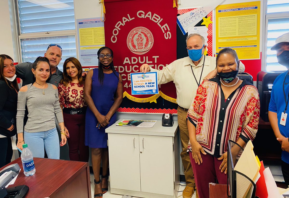 CGablesAdultEdu's tweet photo. Coral Gables Adult Education staff excited to begin a new school year! #mdcpsreopening #mdcpslearns #mdcpsoperations #soartonewheights @MDCPSOperations @MDCPS @MDCPS https://t.co/IURS3vRcNh