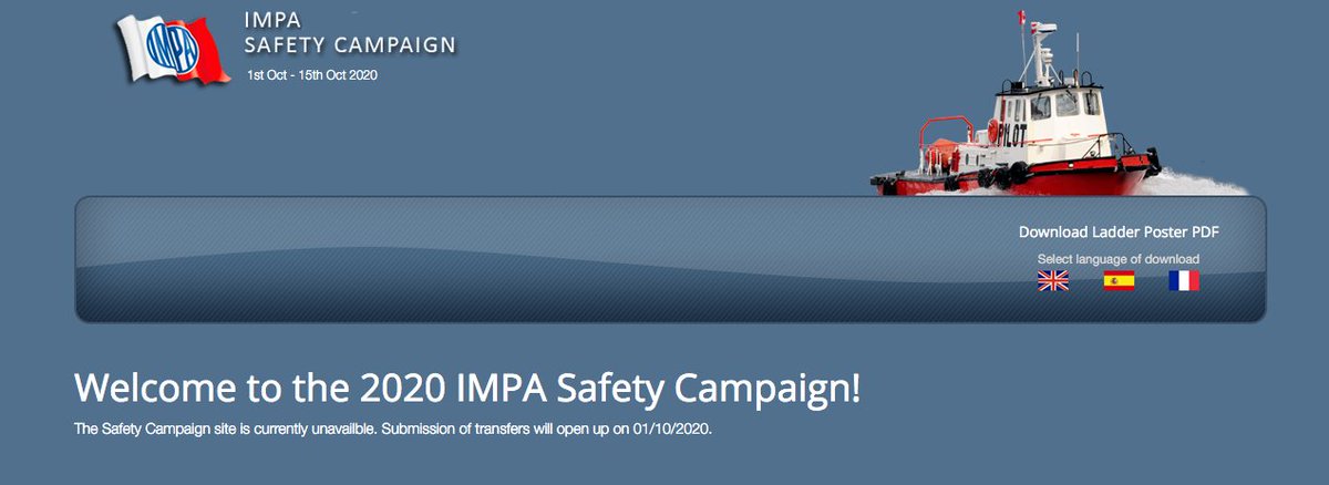 One week left for the Survey!
2020 IMPA Safety Campaign - 1st to 15th October
survey.impahq.org