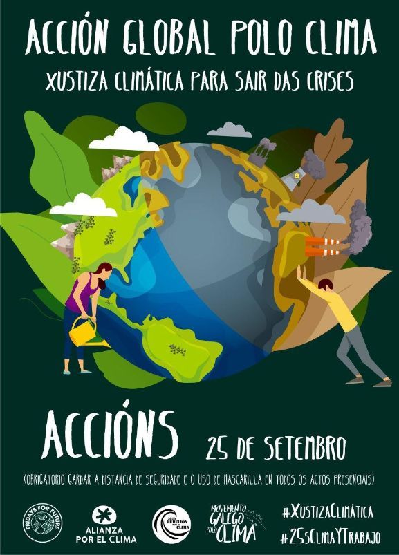 ecoloxistasvigo's tweet photo. Con motivo da mobilización global polo Clima deste #25S, o Movemento Galego polo Clima e @FFFGalicia propoñen unha semana de palestras e accións reivindicativas. Xustiza climática para saír de todas as crises! 🌍#25sclimaytrabajo https://t.co/q9mclcrVRZ