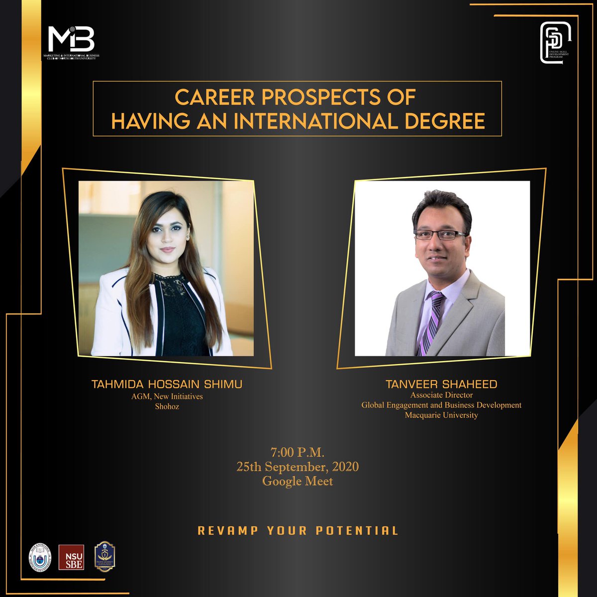 MIBC_NSU's tweet photo. Marketing and International Business Club of North South University is focusing on career building by bringing another session on 'Career Prospects of having an International Degree' through another OSDP. https://t.co/kT0x9javXC