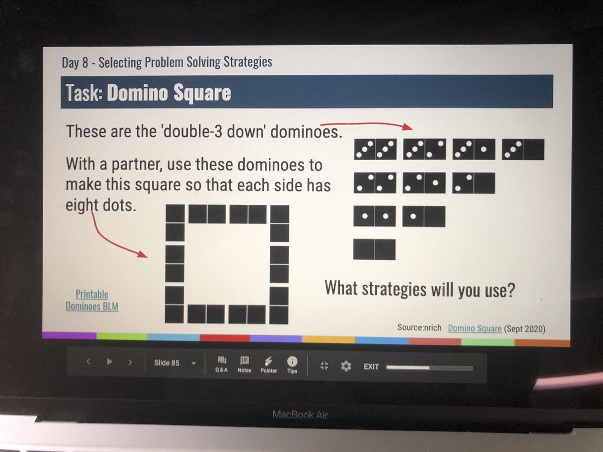 ms_stevenskr's tweet image. Can you make a box out of dominos where each side equals the number eight? #mathproblemsolving check out the different boxes our class came up with.